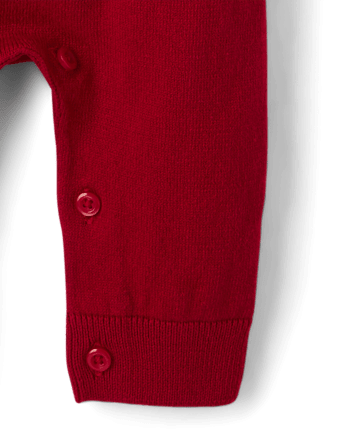 Baby Boys Christmas Fairisle Sweater Romper - RED OCHRE