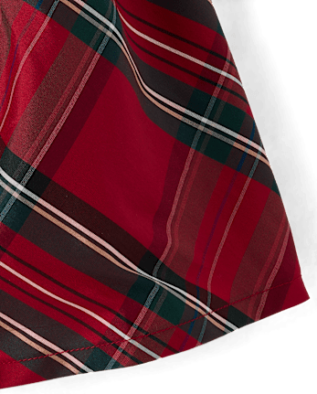 Toddler Girls Plaid Oversized Bow Fit And Flare Dress - RED OCHRE