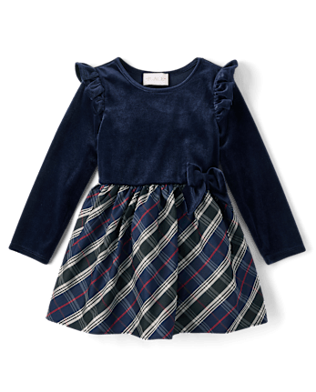 Baby And Toddler Girls Plaid Flutter Dress - TIDAL