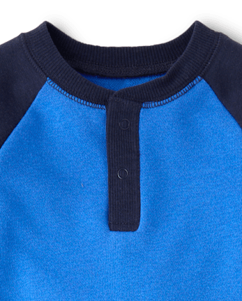 Baby Boys Colorblock French Terry Henley Romper