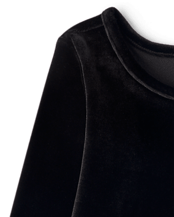 Toddler Girls Velour Shrug - BLACK