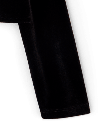 Toddler Girls Velour Shrug - BLACK