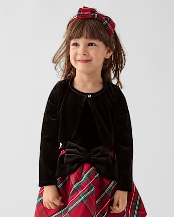 gilet en velours pour petites filles - BLACK