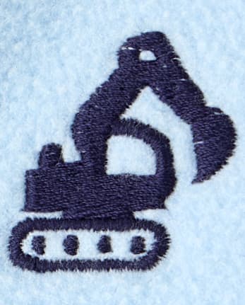 Baby Boys Embroidered Construction Vehicle Microfleece 2-Piece Playwear Set