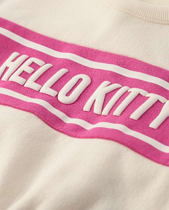 Toddler Girls Hello Kitty® Puff Print Colorblock Premium Fleece Sweatshirt - FAIR IVORY