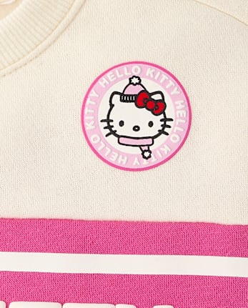 Toddler Girls Hello Kitty® Puff Print Colorblock Premium Fleece Sweatshirt - FAIR IVORY