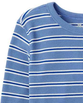 Boys Striped Thermal Top - SAPPHIRE ICE CL