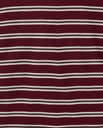 Boys Striped Thermal Top - REDWOOD