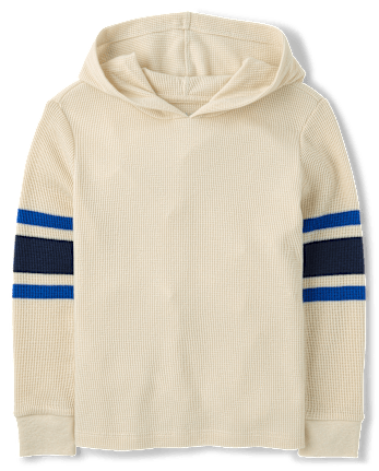 Boys Colorblock Thermal Hooded Top - HAY STACK