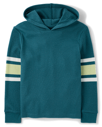 Boys Colorblock Thermal Hooded Top - CLOUDY LAKE