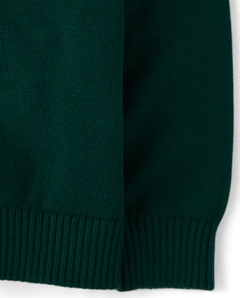Pull à col zippé Fair Isle pour garçon - BALT GREEN