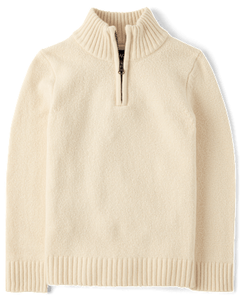 Boys Quarter Zip Sweater - HAY STACK
