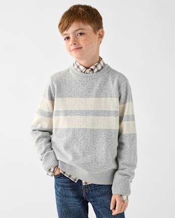 Pull rayé colorblock pour garçon - H/T MIST