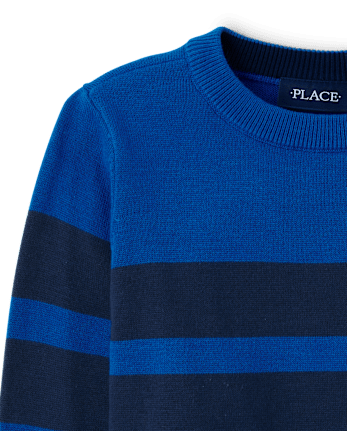 Pull rayé colorblock pour garçon - QUENCH BLUE