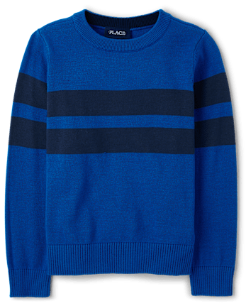Boys Colorblock Striped Sweater - QUENCH BLUE