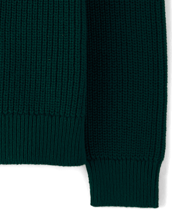 Boys Shaker Stitch Sweater - BALT GREEN