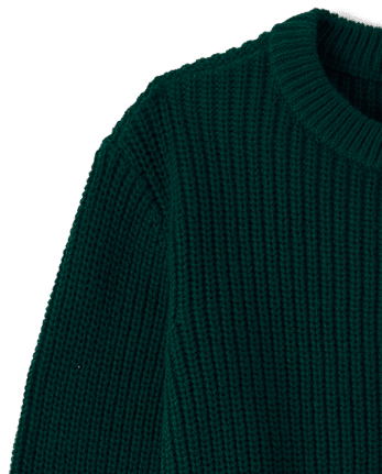 Boys Shaker Stitch Sweater - BALT GREEN
