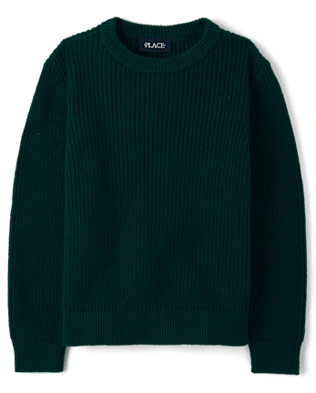 Boys Shaker Stitch Sweater - BALT GREEN