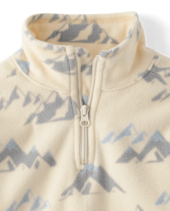 Boys Print Microfleece Quarter Zip Pullover - HAY STACK