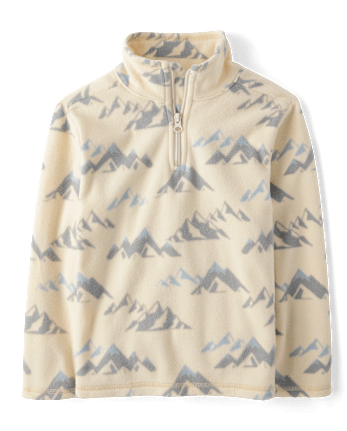 Boys Print Microfleece Quarter Zip Pullover - HAY STACK