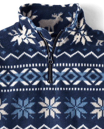 Boys Print Microfleece Quarter Zip Pullover - TIDAL