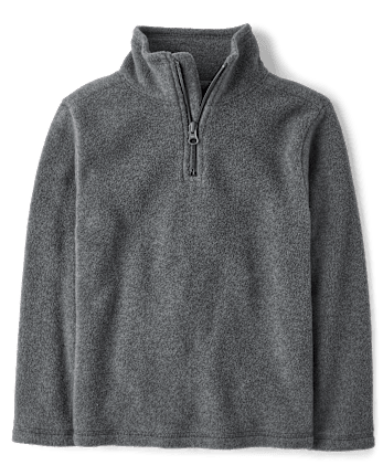Boys Marled Microfleece Quarter Zip Pullover