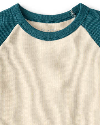 Boys Colorblock Thermal Raglan Top - HAY STACK