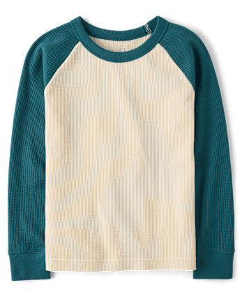 Boys Colorblock Thermal Raglan Top - HAY STACK