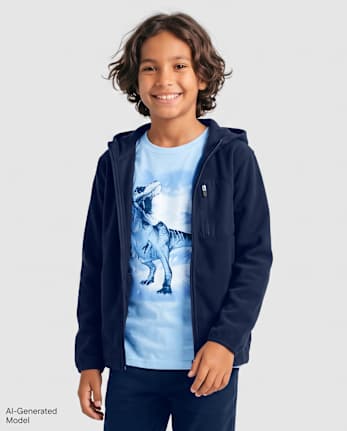 Boys Cozy Stretch Microfleece Zip Up Hoodie - TIDAL