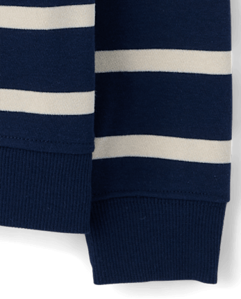 Boys Striped French Terry Rugby Polo - TIDAL