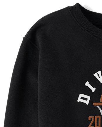Boys Embellished Premium Fleece Sweatshirt - BLACK