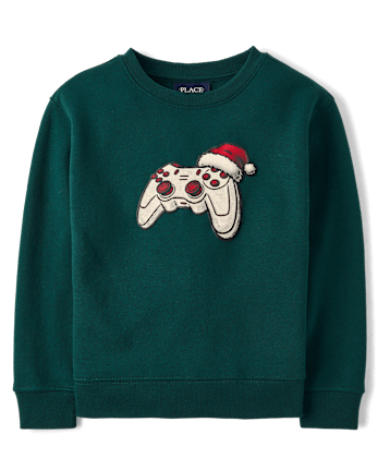 Boys Embellished Premium Fleece Sweatshirt - BALT GREEN