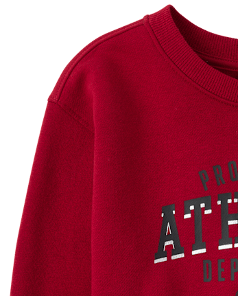 Boys Embellished Premium Fleece Sweatshirt - RED OCHRE