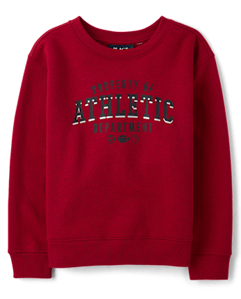 Boys Embellished Premium Fleece Sweatshirt - RED OCHRE