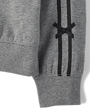 Girls Embellished Bow Premium Fleece Sweatshirt - H/T HOUND
