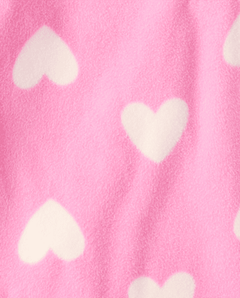 Girls Print Microfleece Half Zip Pullover - PERFECTLY PINK