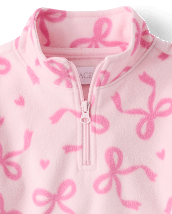 Girls Print Microfleece Half Zip Pullover