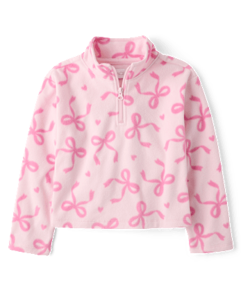 Girls Print Microfleece Half Zip Pullover