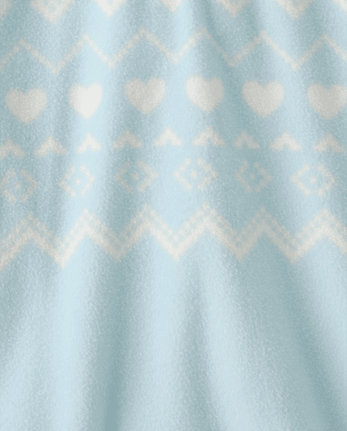 Girls Print Microfleece Half Zip Pullover - BLUE AIR