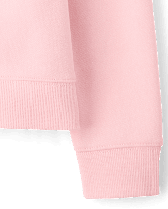 Girls Embellished Holiday Premium Fleece Sweatshirt - ROSE MIST