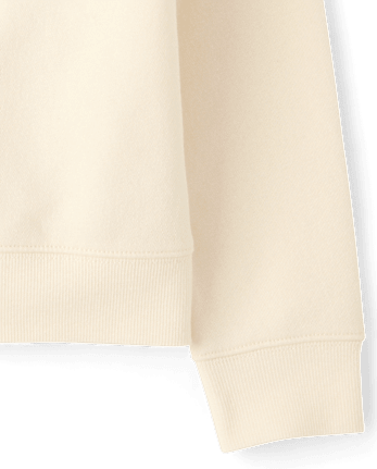Girls Embellished Holiday Premium Fleece Sweatshirt - FAIR IVORY