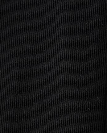 Girls Sueded Rib Flare Leggings - BLACK