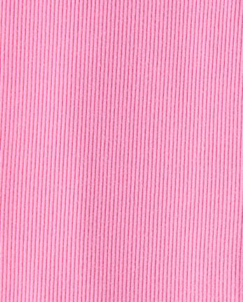 Girls Sueded Rib Flare Leggings - PERFECTLY PINK