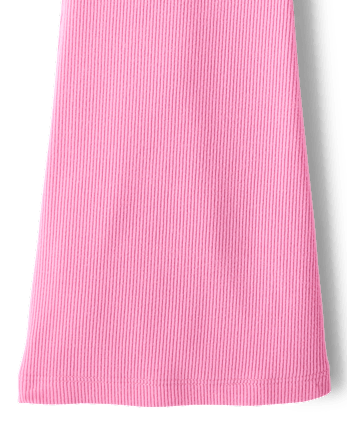 Girls Sueded Rib Flare Leggings - PERFECTLY PINK