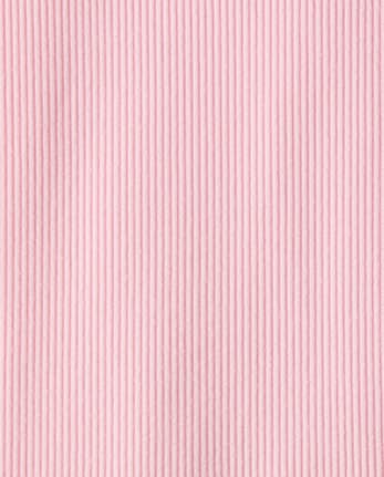 Girls Sueded Rib Flare Leggings - ROSE MIST