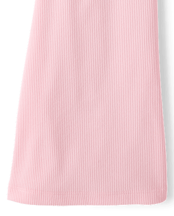 Girls Sueded Rib Flare Leggings - ROSE MIST