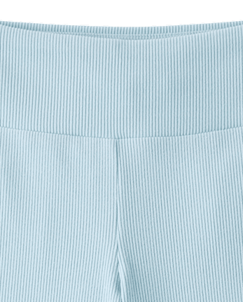 Girls Sueded Rib Flare Leggings - BLUE AIR