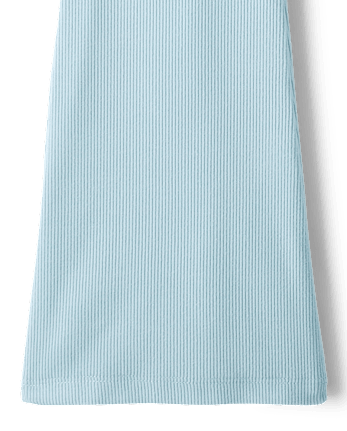 Girls Sueded Rib Flare Leggings - BLUE AIR