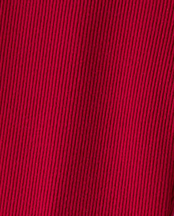 Girls Sueded Rib Flare Leggings - RED OCHRE
