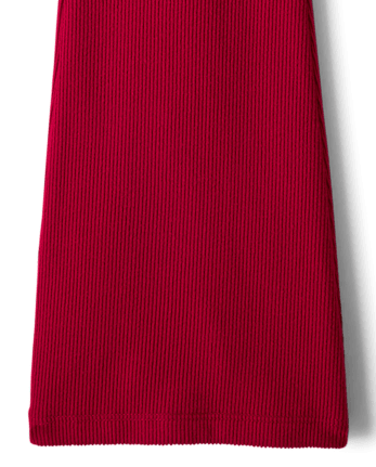 Girls Sueded Rib Flare Leggings - RED OCHRE